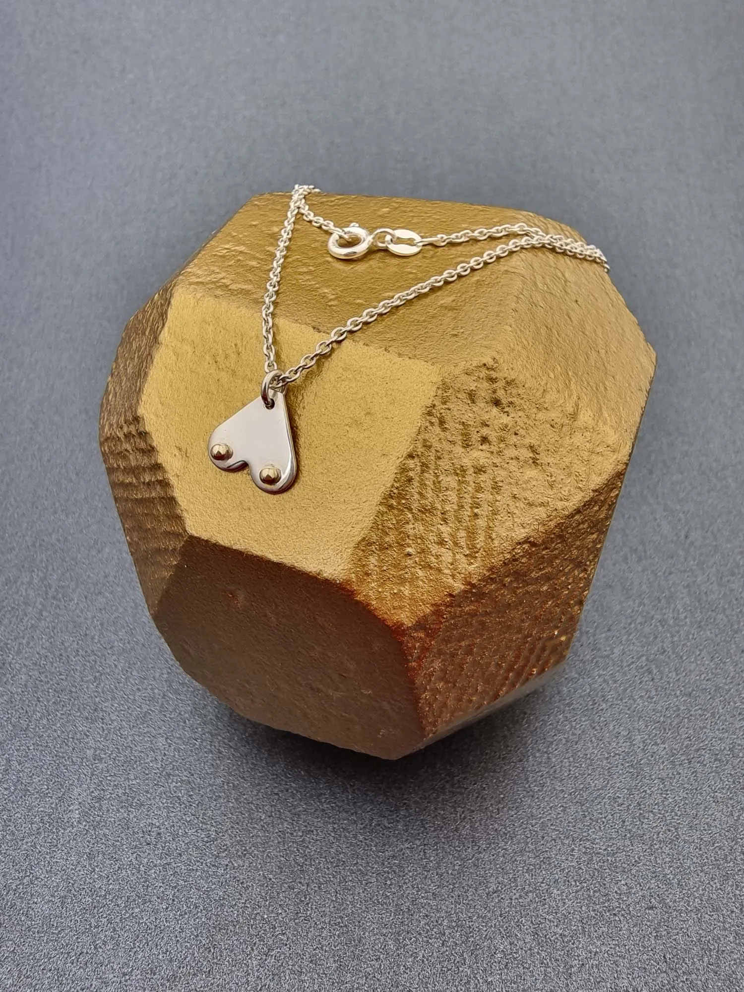 A BREAST FRIENDS - silver with 9ct gold necklace