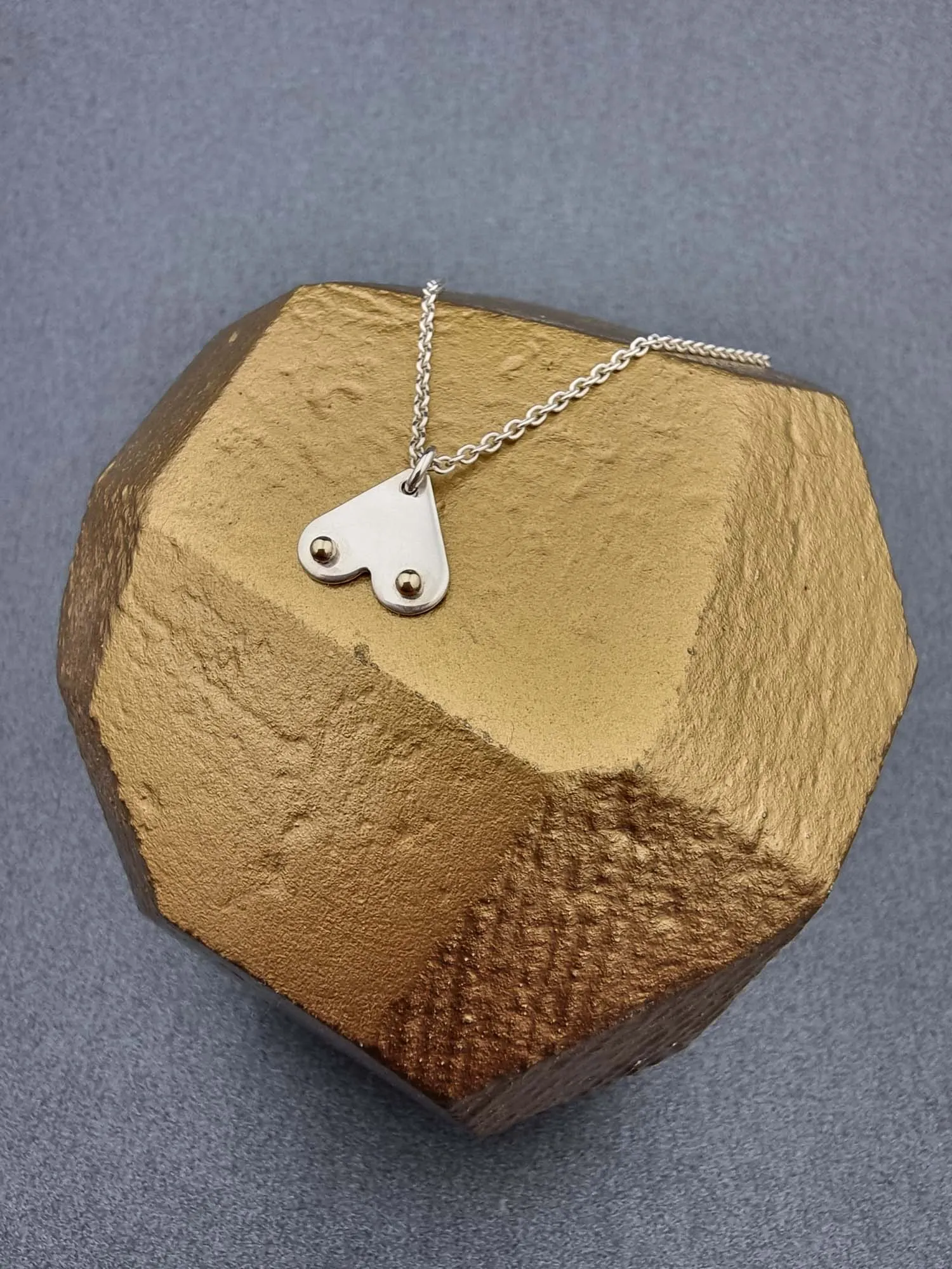 A BREAST FRIENDS - silver with 9ct gold necklace