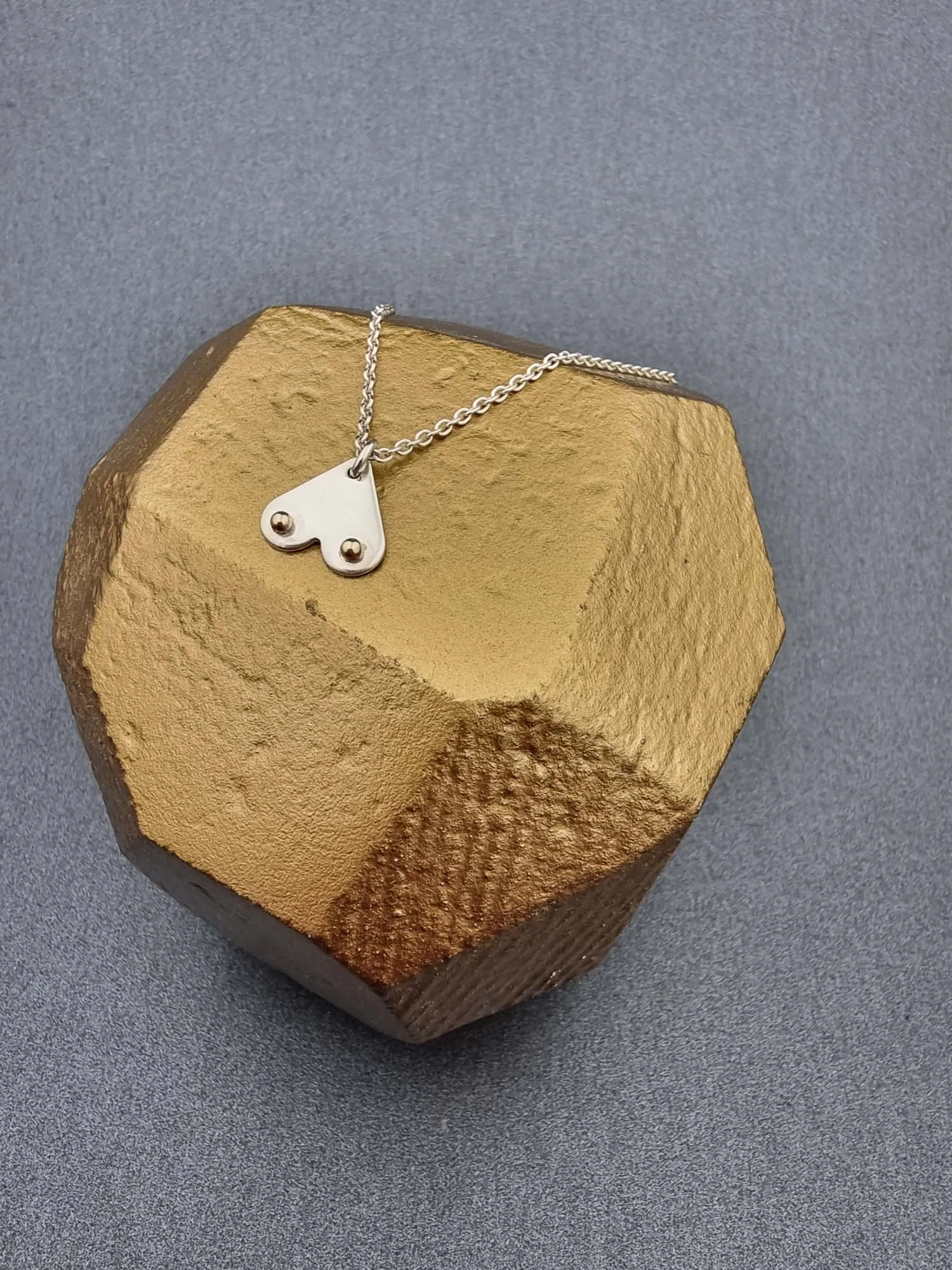A BREAST FRIENDS - silver with 9ct gold necklace