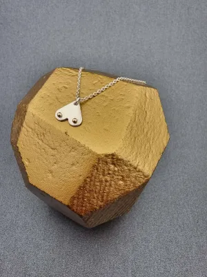 A BREAST FRIENDS - silver with 9ct gold necklace