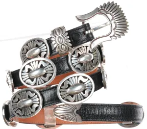 Allison Snowhawk Lee (1958-2022) Navajo sterling ranger style concho belt