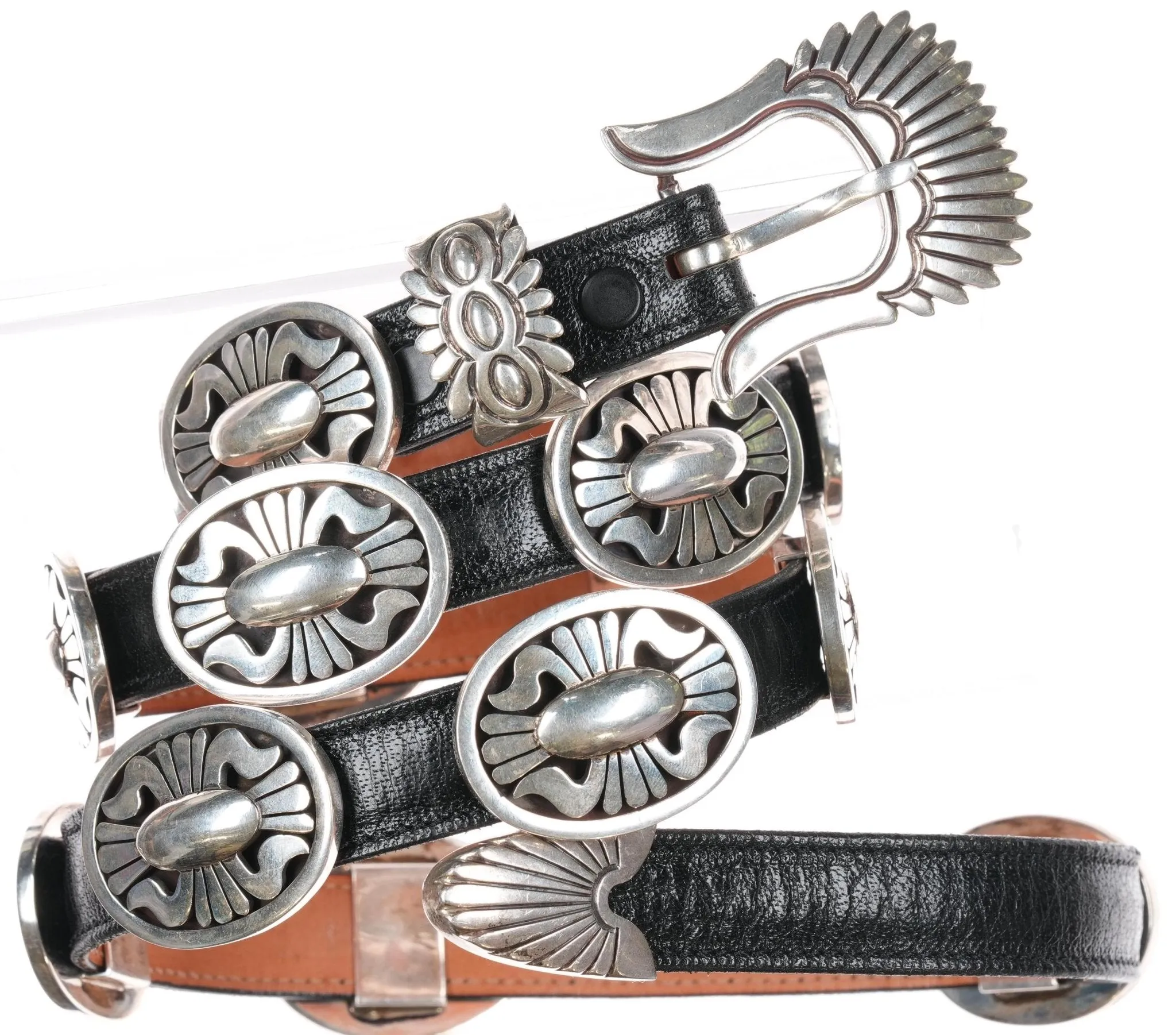 Allison Snowhawk Lee (1958-2022) Navajo sterling ranger style concho belt