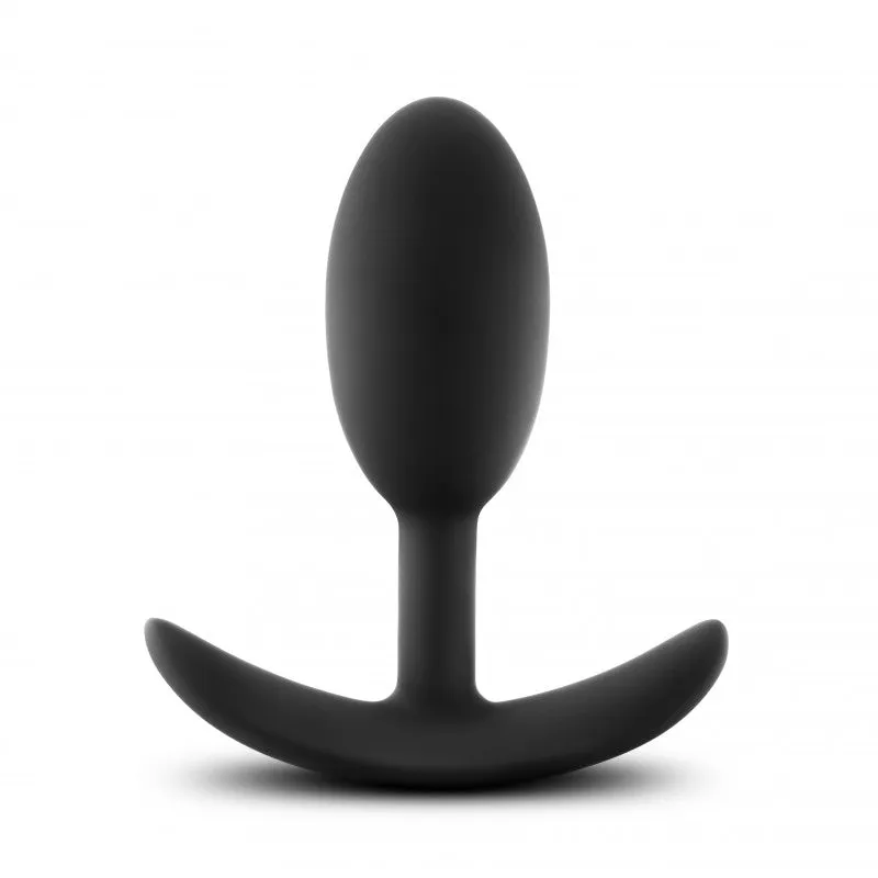 Anal Adventures - Platinum - Silicone Vibra Slim  Plug -Medium - Black