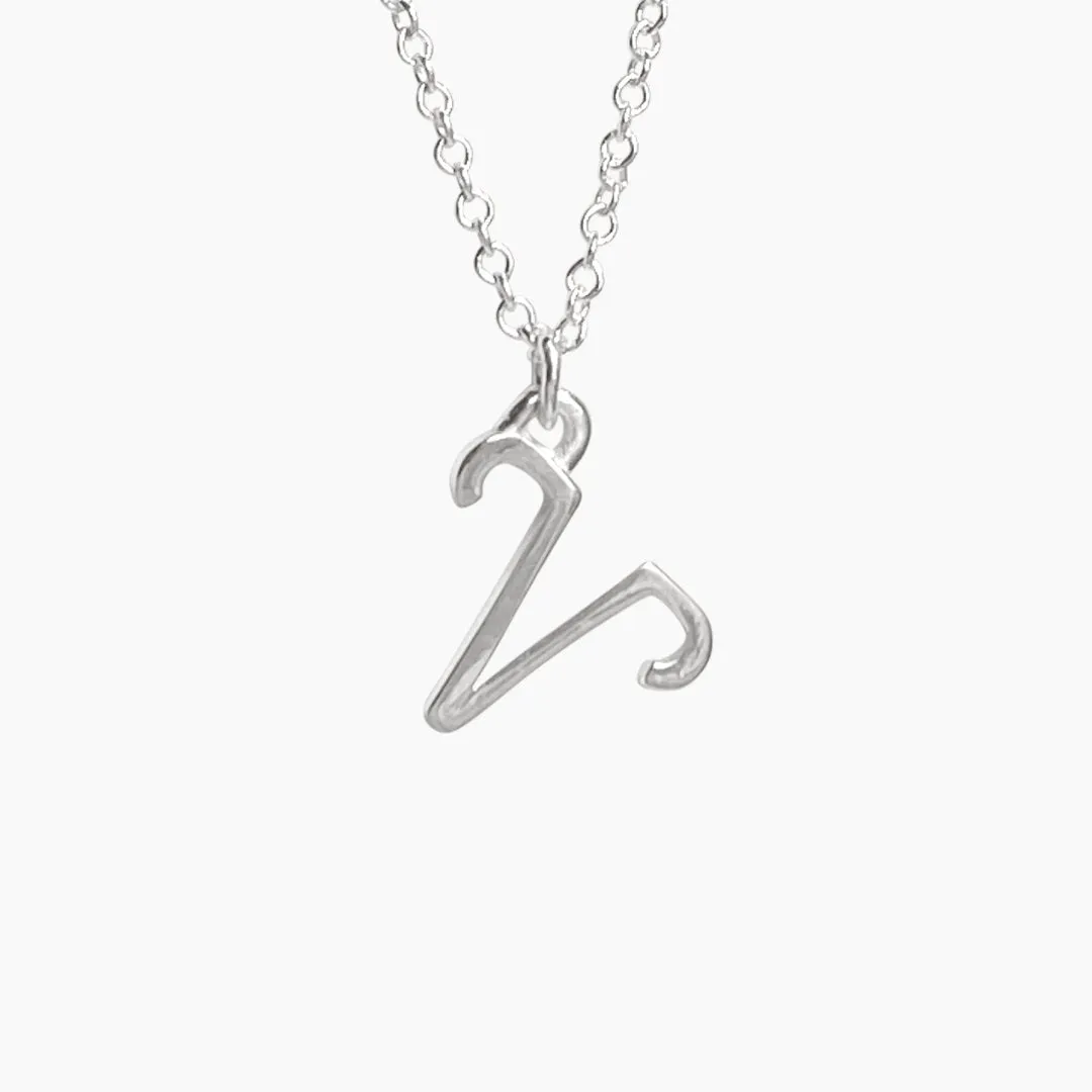 Aries Sign Zodiac Necklace in Sterling Silver