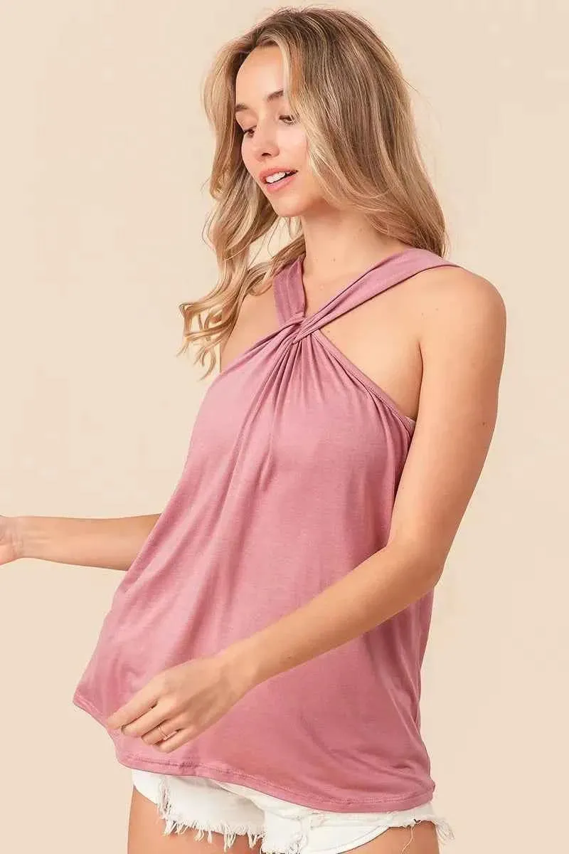 BiBi Rayon Halter Neck Tank Top - Span Jersey Knit