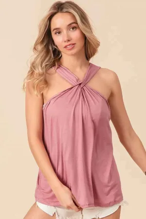 BiBi Rayon Halter Neck Tank Top - Span Jersey Knit