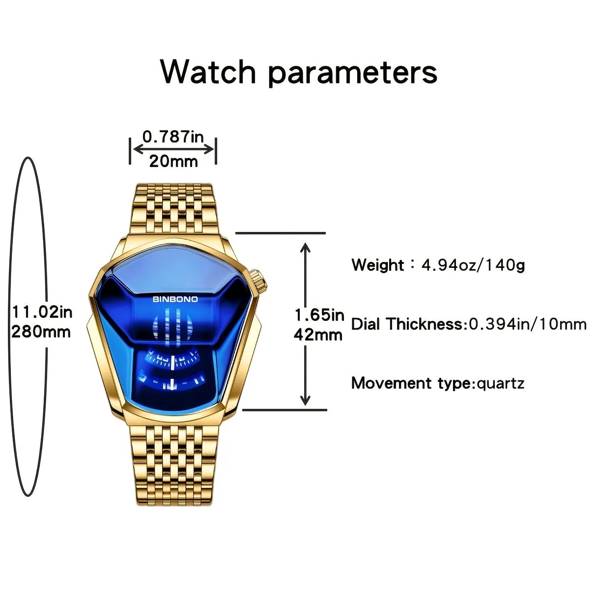 BINBANG Multifunctional Waterproof Mens Watch