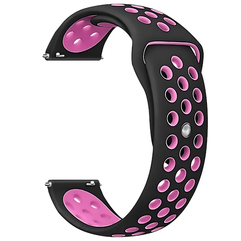 Black & Pink Active Silicone Band for Samsung Watch