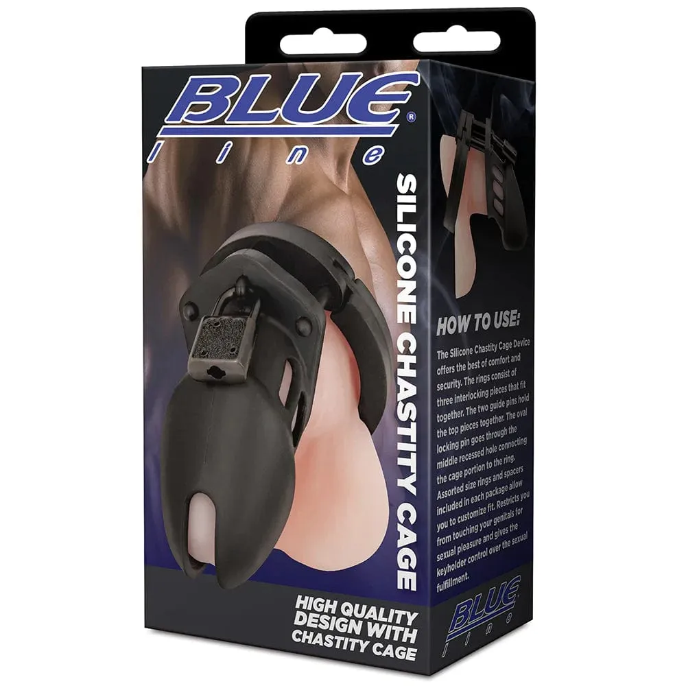 Blueline Silicone Chastity Cage