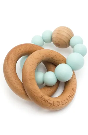 Bubble Silicone and Wood Teether - Mint