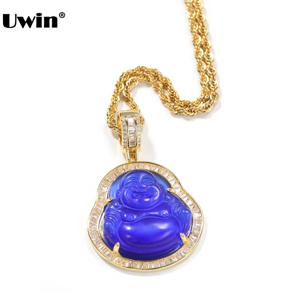 Buddha Pendant Necklaces For Women Gold Silver Color Colored Gem \