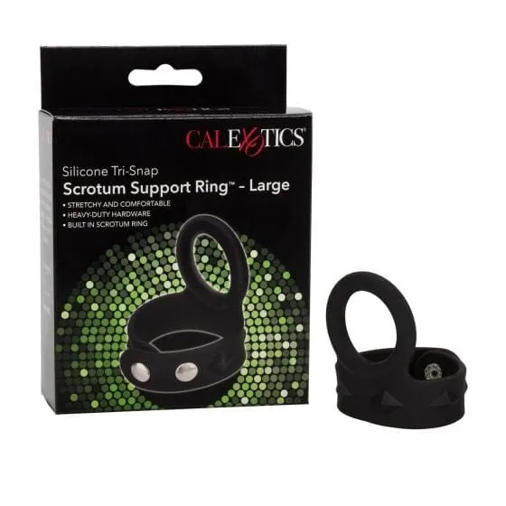 CalExotics Silicone Tri-Snap Scrotum Support Ring - Large