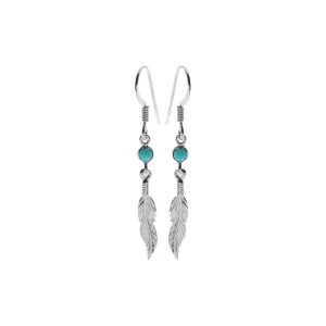 Catalina turquoise feather earrings