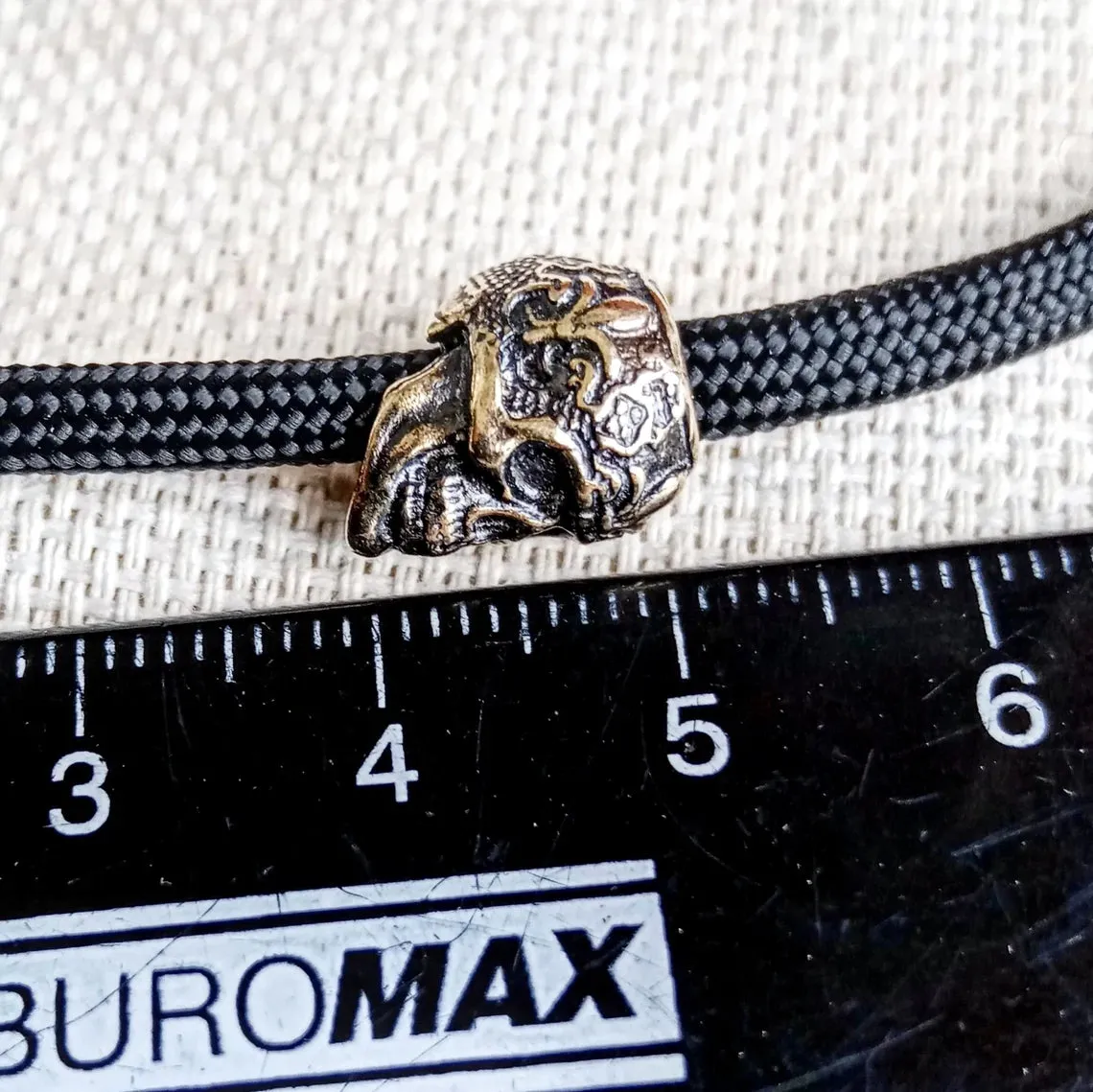 Celtic brass beads, SKULL, ua tactical paracord 550. Set for weaving a bracelet from paracord.  DIY gift.  Do it yourself.