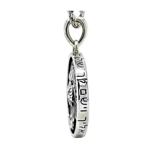 Central Diamond Center Star of David Am Israel Chai-Choice Lion or Shema Israel Preyer Necklace/Pendant