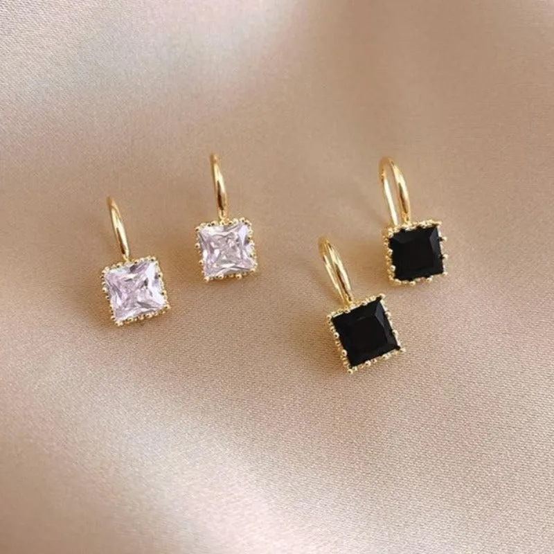 Classic Black White Stud Earrings Wedding Jewelry For Woman