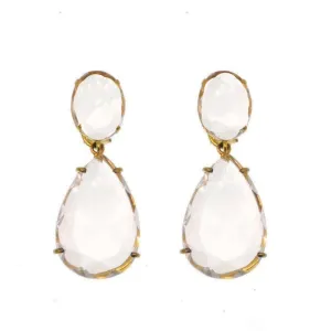 Clear Quartz Teardrop Earrings