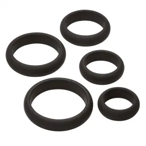 Cloud 9 Comfort  Rings With Flat Back 5 Pack - Black