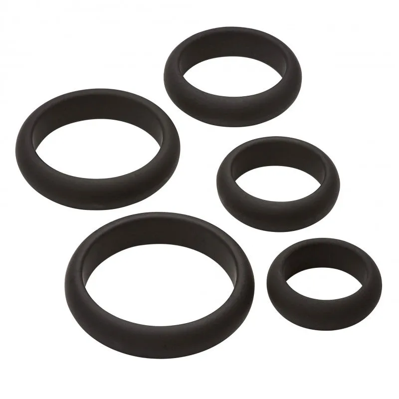 Cloud 9 Comfort  Rings With Flat Back 5 Pack - Black
