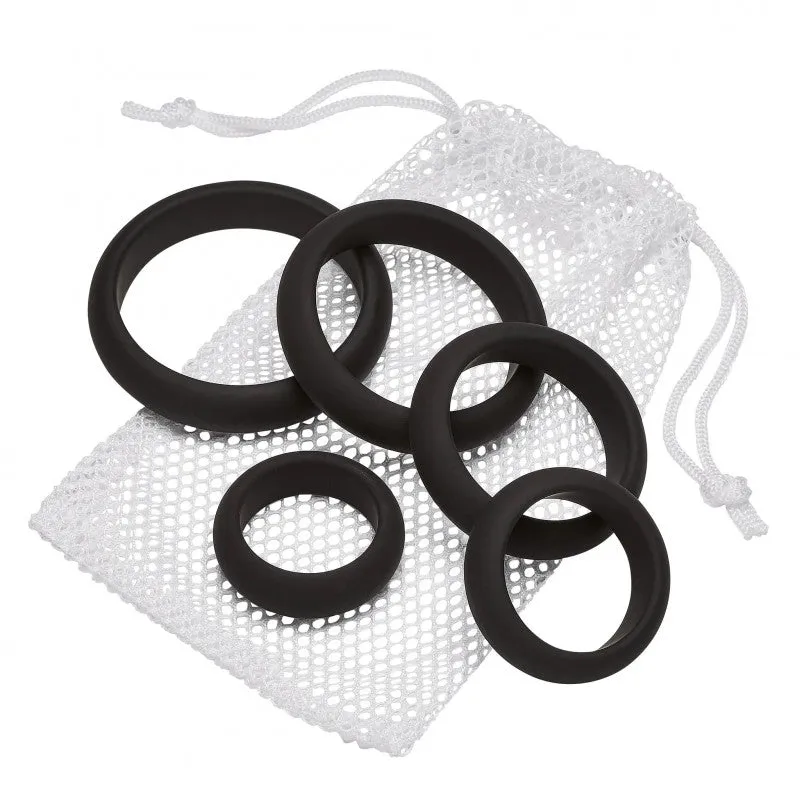 Cloud 9 Comfort  Rings With Flat Back 5 Pack - Black