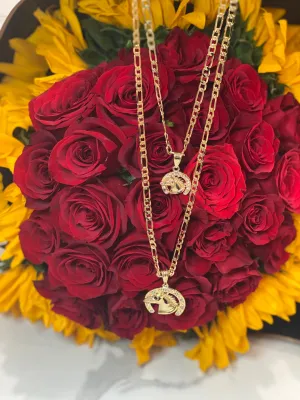 Couples matching herradura necklaces