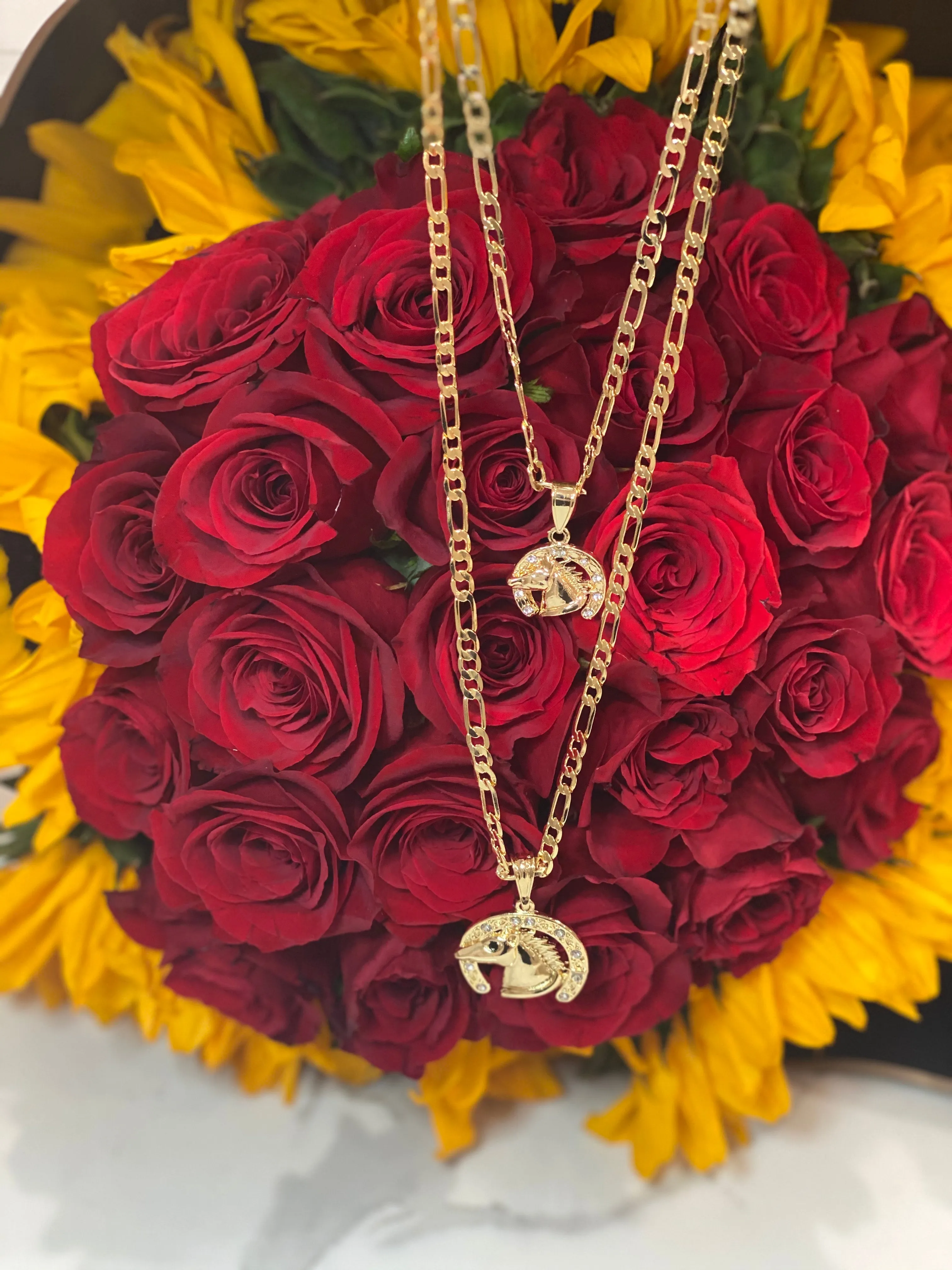 Couples matching herradura necklaces