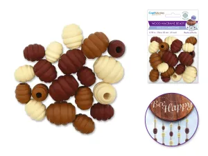 Craftwood: Macrame Beads Asst Size Col Lrg-Hole Natural