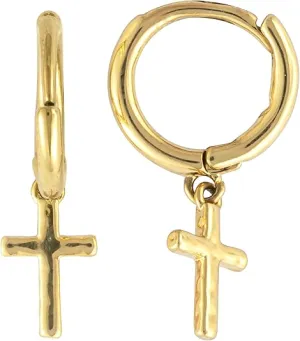 Cross Huggie Earrings
