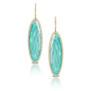 Doves 18k Yellow Gold Diamond And Gemstone Drop Earrings