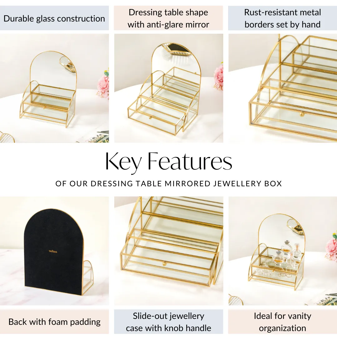Dressing Table Mirror With Jewellery Box Drawer