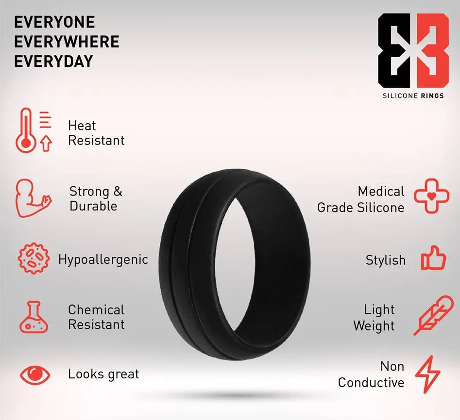 E3 Double Debossed Silicone Rings - Natural Selection