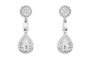 Earrings 18kt Gold Teardrop GIA Diamonds Dangle Studs