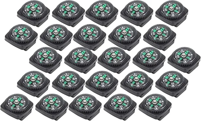 Ejoyous Mini, 25Pcs Black Survival for Camping Hiking Boating Touring Outdoor Activities Accessory, Portable Pocket for Bracelet Umbrella Rope Watch Band Key Chain