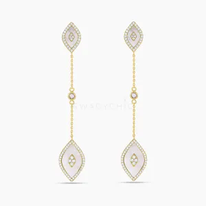 Elevated Eye Mother of Pearl Drop Earrings