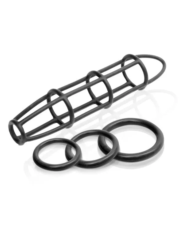 Fetish Fantasy Elite  Cage and Ring Set - Black