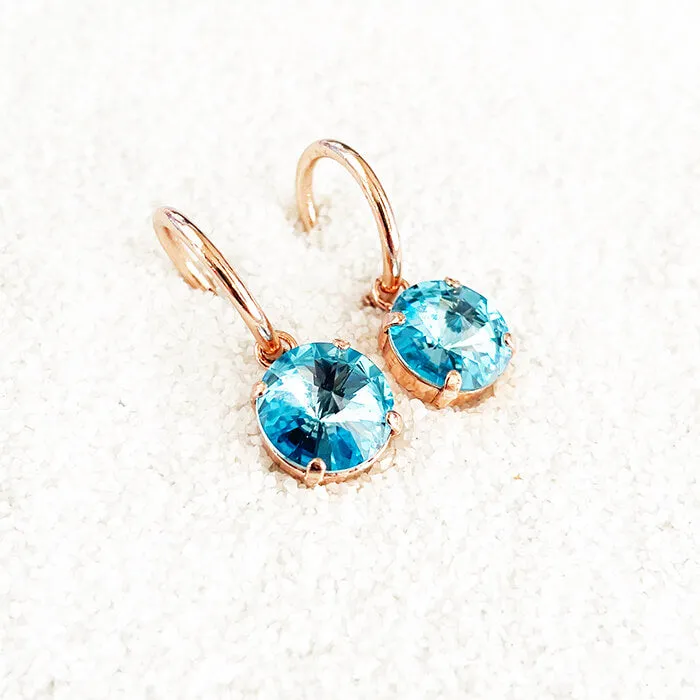 Fifi Aquamarine Swarovski Earrings