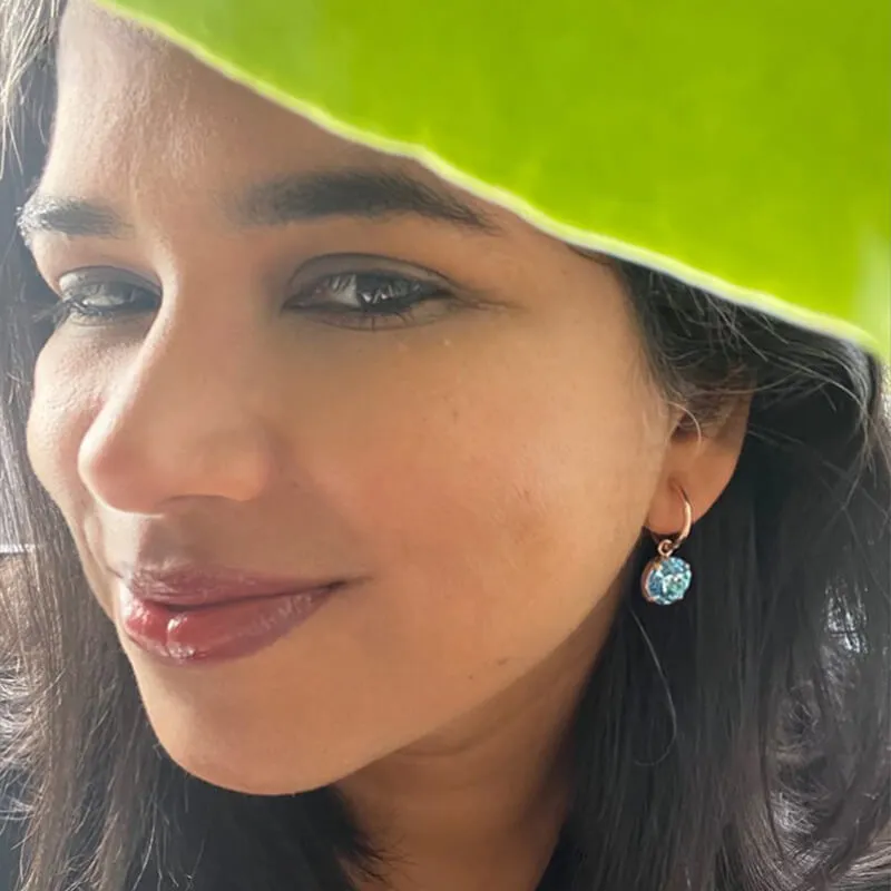 Fifi Aquamarine Swarovski Earrings