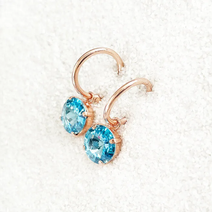 Fifi Aquamarine Swarovski Earrings
