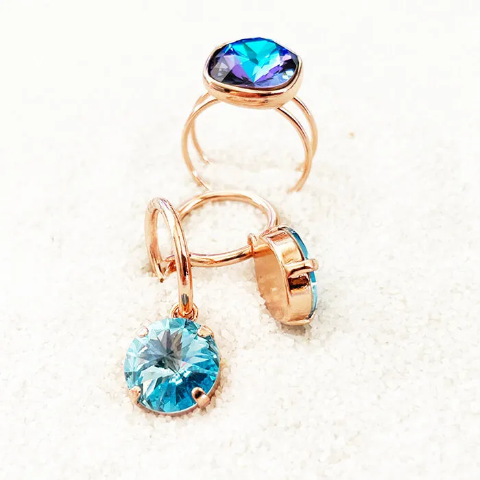 Fifi Aquamarine Swarovski Earrings