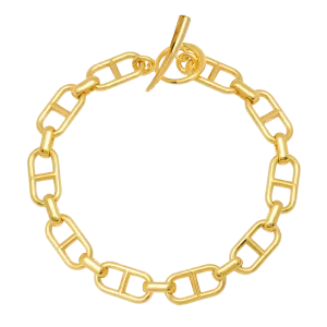 Fine Stirrup Chain Bracelet with Tusk Clasp