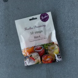 Fowlers Vacola Preserving Rings Size 4, pack of 12 rings