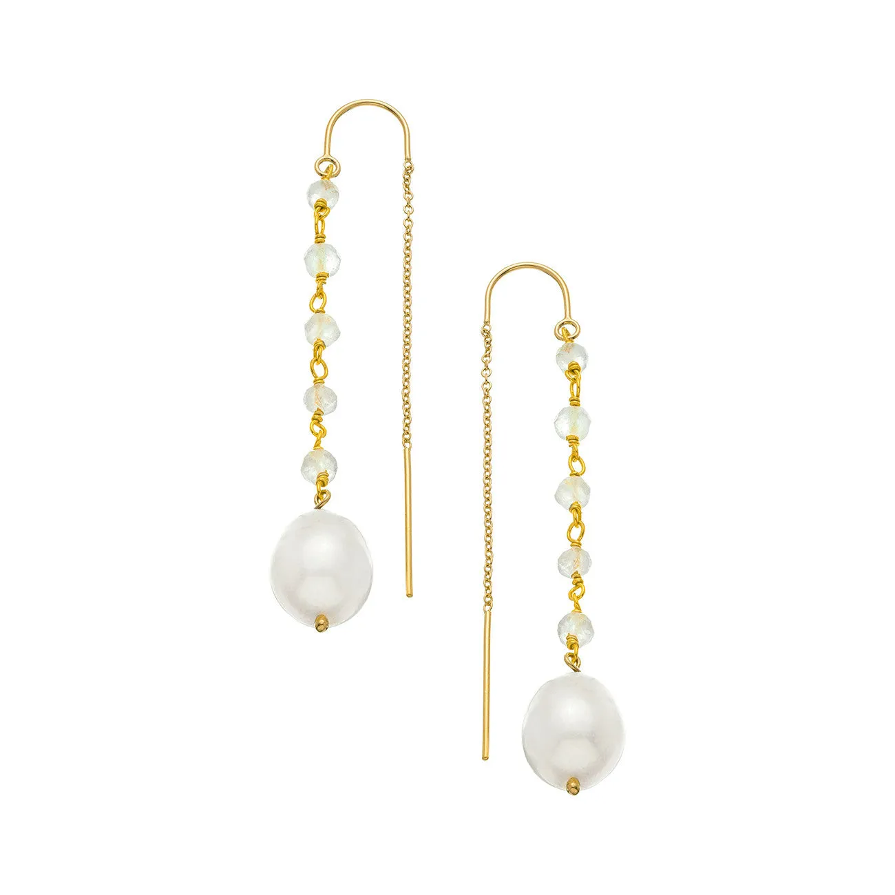 Freshwater Pearl Thread Thru Earrings