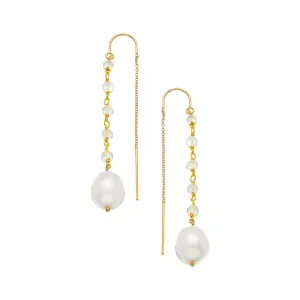 Freshwater Pearl Thread Thru Earrings