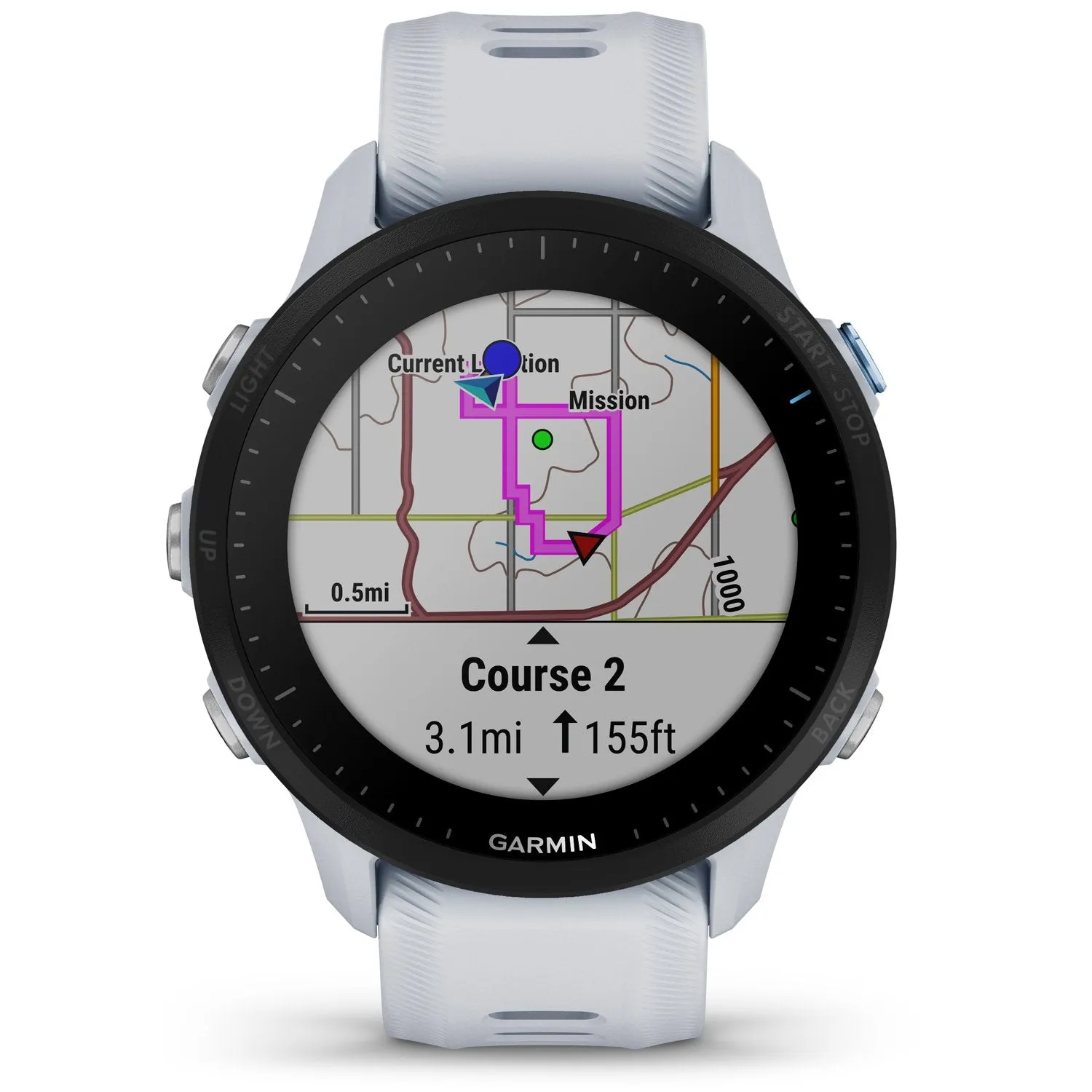 Garmin Forerunner 955 GPS Smartwatch, Whitestone