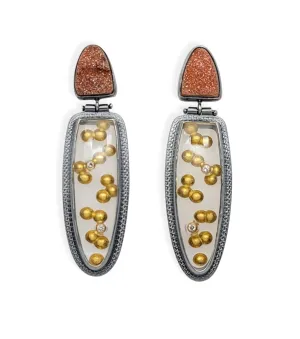 Gold Bubble Drop Earrings