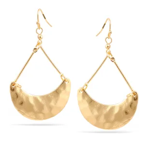 GOLD HAMMERED DROP EARRINGS #SWR-CP1219 (BD8)