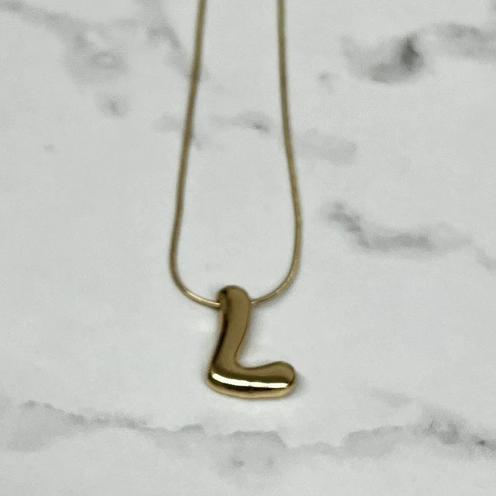 Goldtone Bubble Inital Necklace