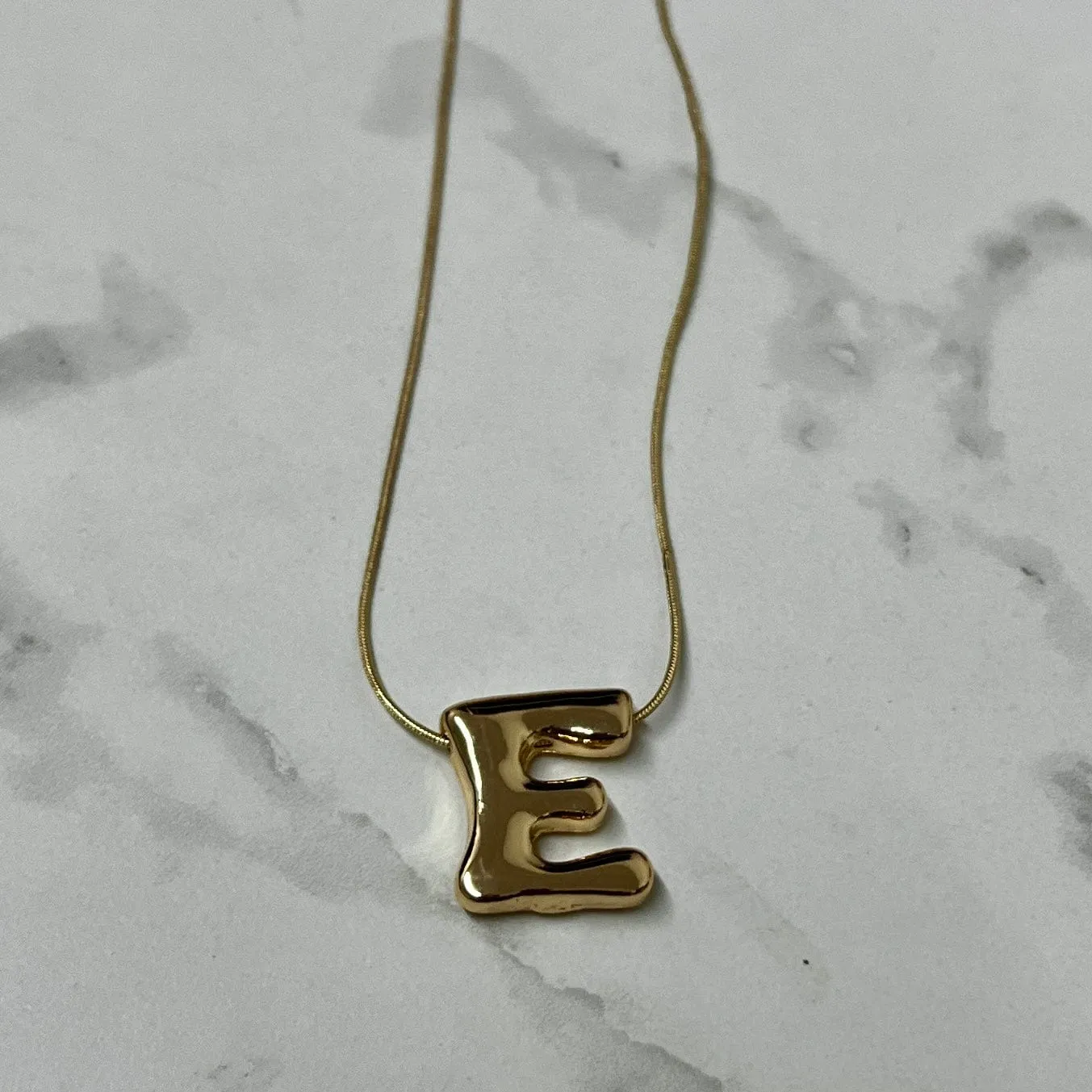 Goldtone Bubble Inital Necklace