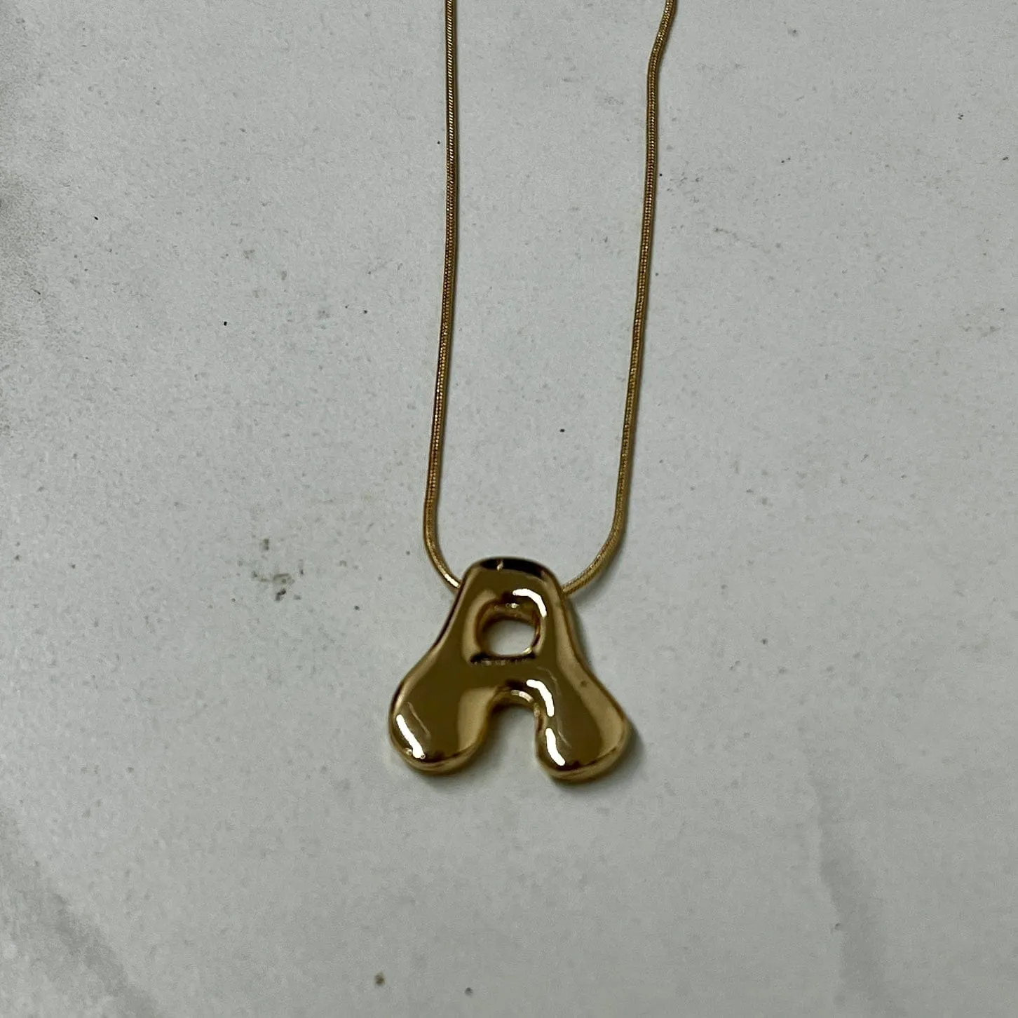 Goldtone Bubble Inital Necklace