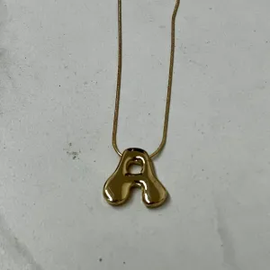 Goldtone Bubble Inital Necklace